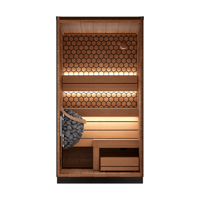 Leil® Saunas Viva 120 (1 - Person) Outdoor Sauna Kit — Compact ThermoWood® Wellness Cabin - West Coast Saunas - LS-VIVA-120