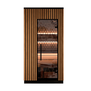 Leil® Saunas Viva 120 (1 - Person) Outdoor Sauna Kit — Compact ThermoWood® Wellness Cabin - West Coast Saunas - LS-VIVA-120