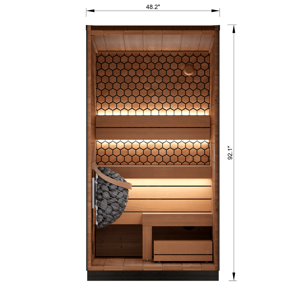 Leil® Saunas Viva 120 (1 - Person) Outdoor Sauna Kit — Compact ThermoWood® Wellness Cabin - West Coast Saunas - LS-VIVA-120