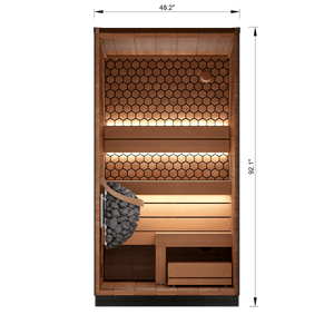 Leil® Saunas Viva 120 (1 - Person) Outdoor Sauna Kit — Compact ThermoWood® Wellness Cabin - West Coast Saunas - LS-VIVA-120