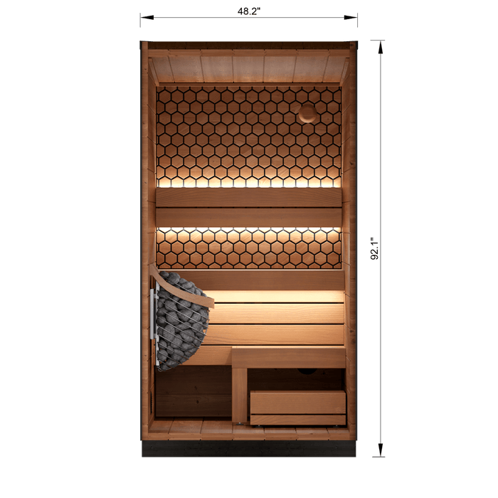 Leil® Saunas Viva 120 (1 - Person) Outdoor Sauna Kit — Compact ThermoWood® Wellness Cabin - West Coast Saunas - LS-VIVA-120