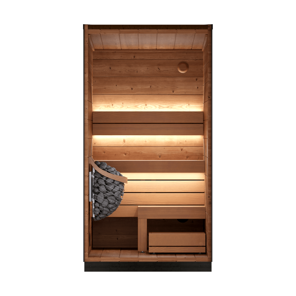 Leil® Saunas Viva 120 (1 - Person) Outdoor Sauna Kit — Compact ThermoWood® Wellness Cabin - West Coast Saunas - LS-VIVA-120