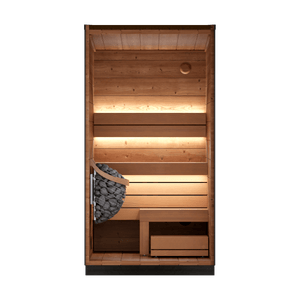 Leil® Saunas Viva 120 (1 - Person) Outdoor Sauna Kit — Compact ThermoWood® Wellness Cabin - West Coast Saunas - LS-VIVA-120