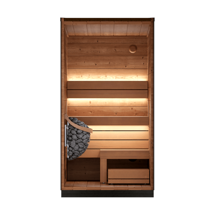 Leil® Saunas Viva 120 (1 - Person) Outdoor Sauna Kit — Compact ThermoWood® Wellness Cabin - West Coast Saunas - LS-VIVA-120