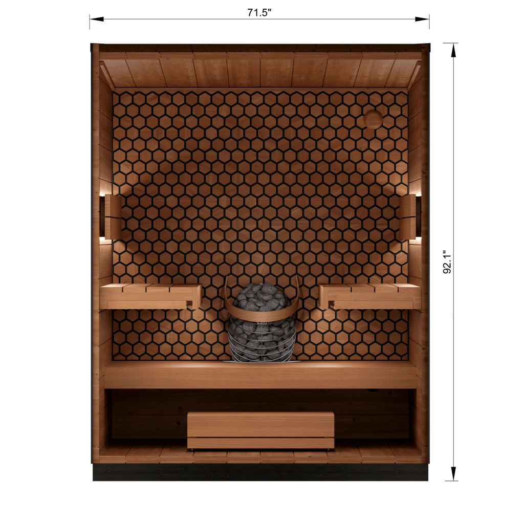 Leil® Saunas Viva 180 — Premium 4 - Person Outdoor Sauna Crafted from ThermoWood® - West Coast Saunas - LS-VIVA-180