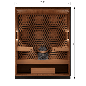 Leil® Saunas Viva 180 — Premium 4 - Person Outdoor Sauna Crafted from ThermoWood® - West Coast Saunas - LS-VIVA-180