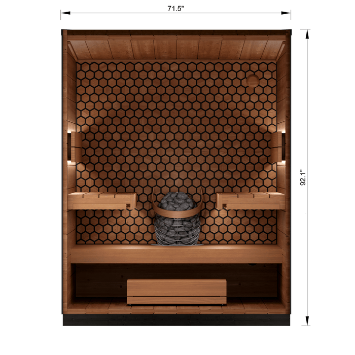 Leil® Saunas Viva 180 — Premium 4 - Person Outdoor Sauna Crafted from ThermoWood® - West Coast Saunas - LS-VIVA-180