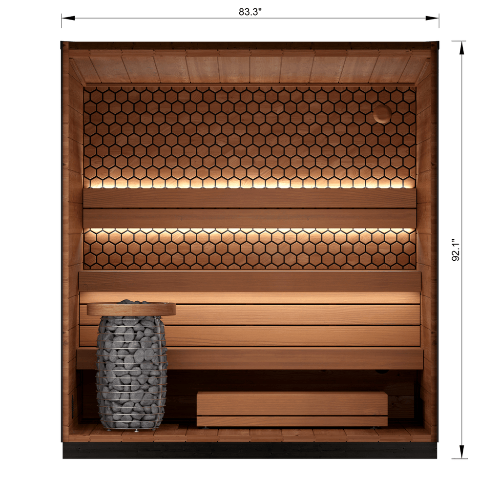 Leil® Saunas Viva 210 (3 - Person) Outdoor Sauna Kit — Modern ThermoWood® Design - West Coast Saunas - LS-VIVA-210