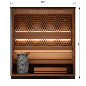 Leil® Saunas Viva 210 (3 - Person) Outdoor Sauna Kit — Modern ThermoWood® Design - West Coast Saunas - LS-VIVA-210