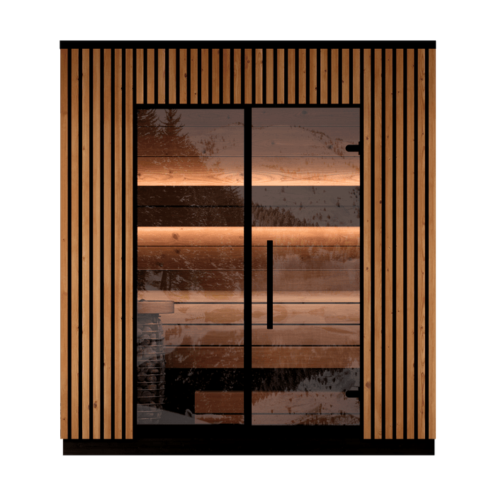 Leil® Saunas Viva 210 (3 - Person) Outdoor Sauna Kit — Modern ThermoWood® Design - West Coast Saunas - LS-VIVA-210