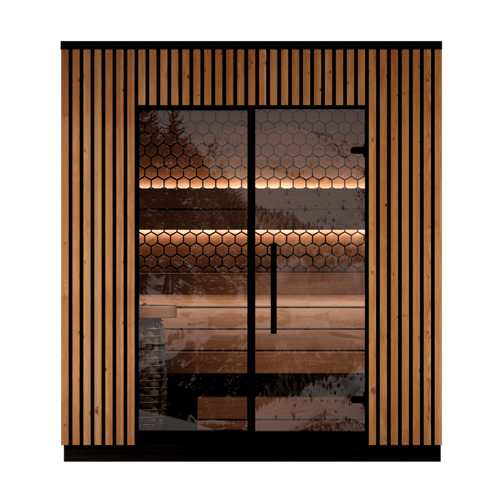 Leil® Saunas Viva 210 (3 - Person) Outdoor Sauna Kit — Modern ThermoWood® Design - West Coast Saunas - LS-VIVA-210