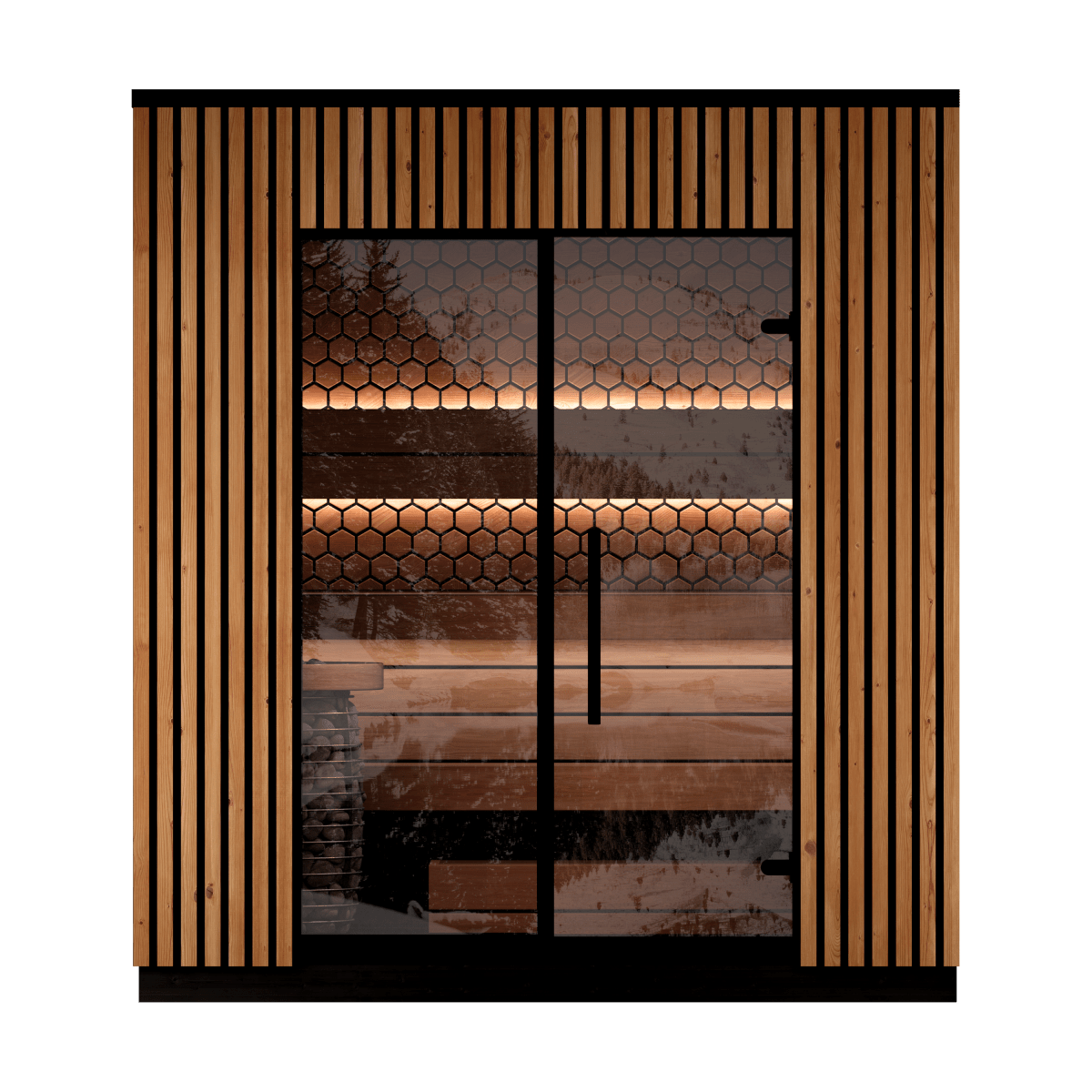 Leil® Saunas Viva 210 (3 - Person) Outdoor Sauna Kit — Modern ThermoWood® Design - West Coast Saunas - LS-VIVA-210