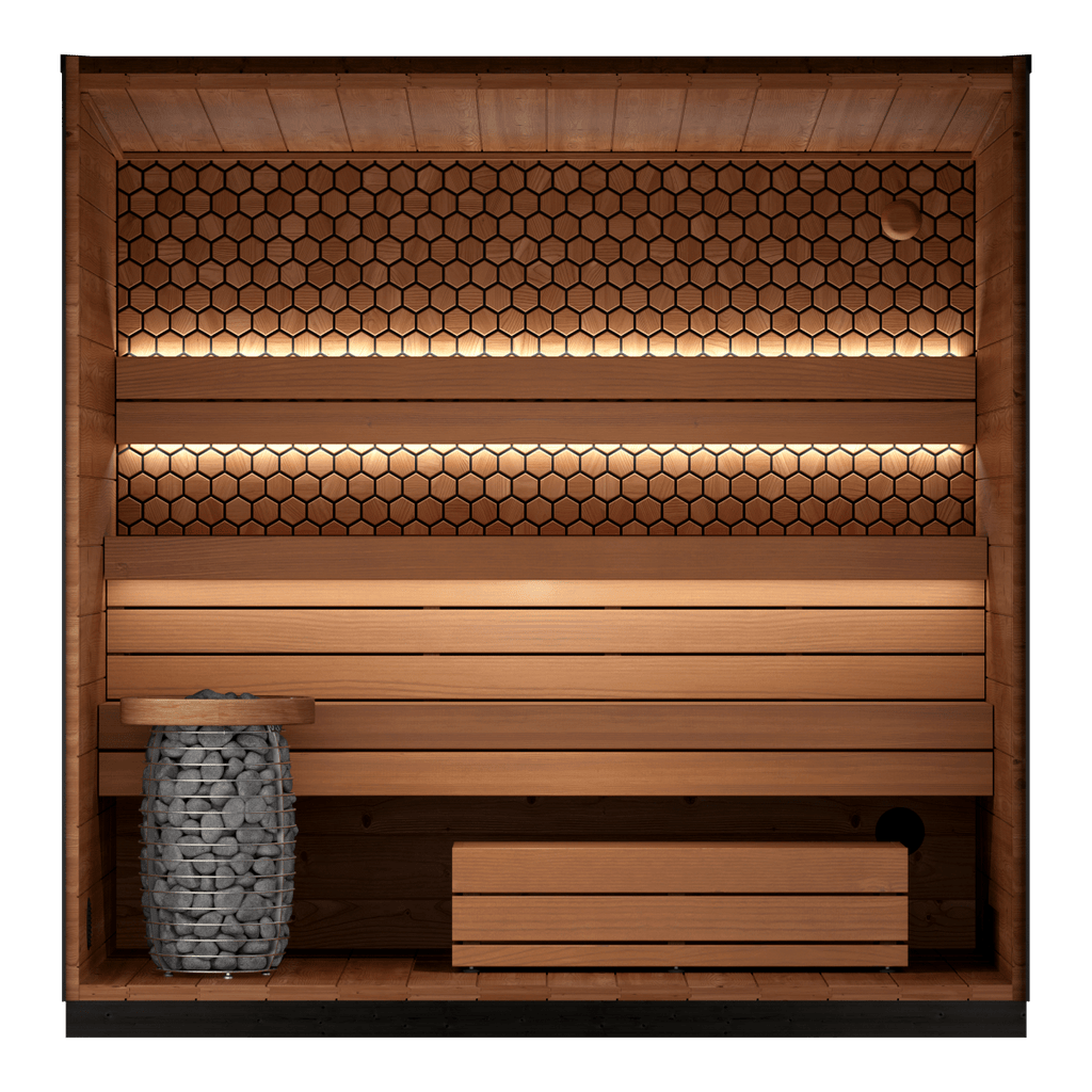 Leil® Saunas Viva 250 (4 - Person) Outdoor Sauna Kit — Tall, Premium ThermoWood® Design - West Coast Saunas - LS-VIVA-250