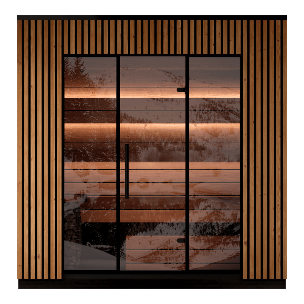 Leil® Saunas Viva 250 (4 - Person) Outdoor Sauna Kit — Tall, Premium ThermoWood® Design - West Coast Saunas - LS-VIVA-250