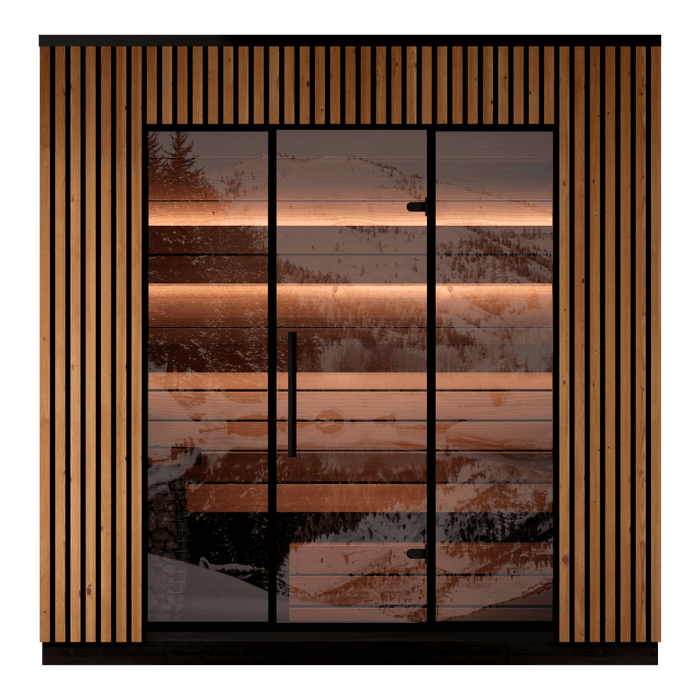 Leil® Saunas Viva 250 (4 - Person) Outdoor Sauna Kit — Tall, Premium ThermoWood® Design - West Coast Saunas - LS-VIVA-250