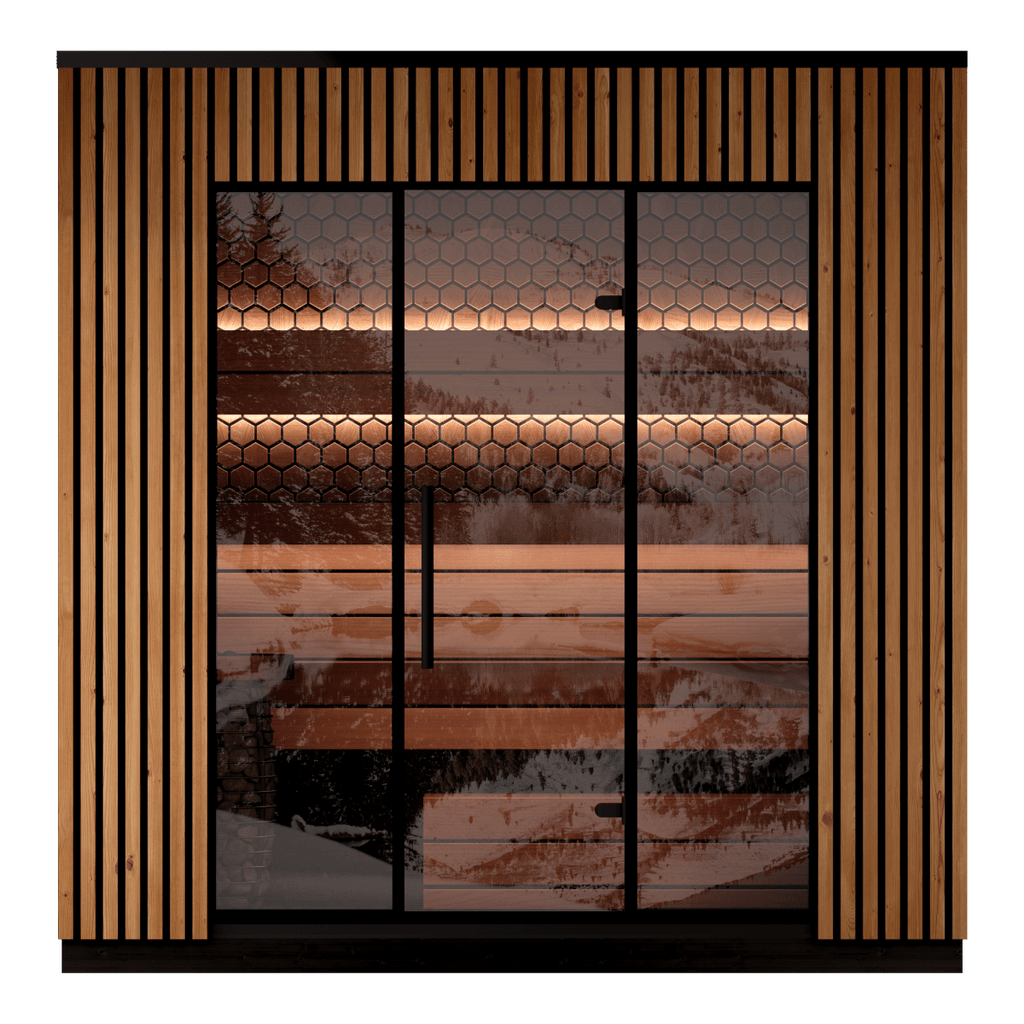 Leil® Saunas Viva 250 (4 - Person) Outdoor Sauna Kit — Tall, Premium ThermoWood® Design - West Coast Saunas - LS-VIVA-250