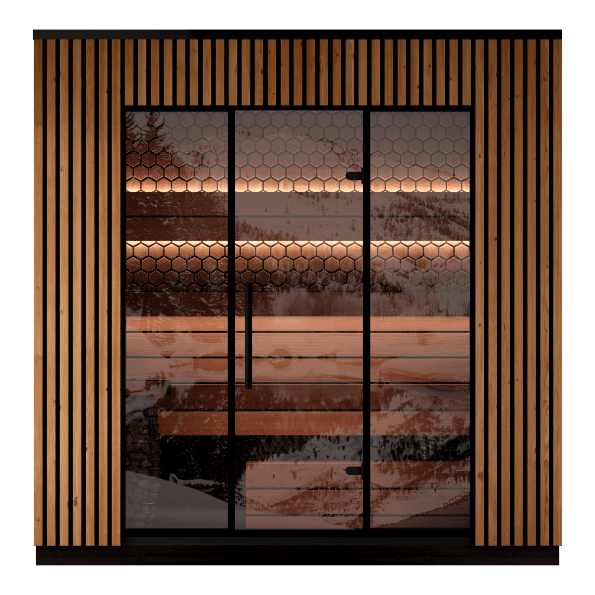 Leil® Saunas Viva 250 (4 - Person) Outdoor Sauna Kit — Tall, Premium ThermoWood® Design - West Coast Saunas - LS-VIVA-250