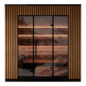 Leil® Saunas Viva 250 (4 - Person) Outdoor Sauna Kit — Tall, Premium ThermoWood® Design - West Coast Saunas - LS-VIVA-250