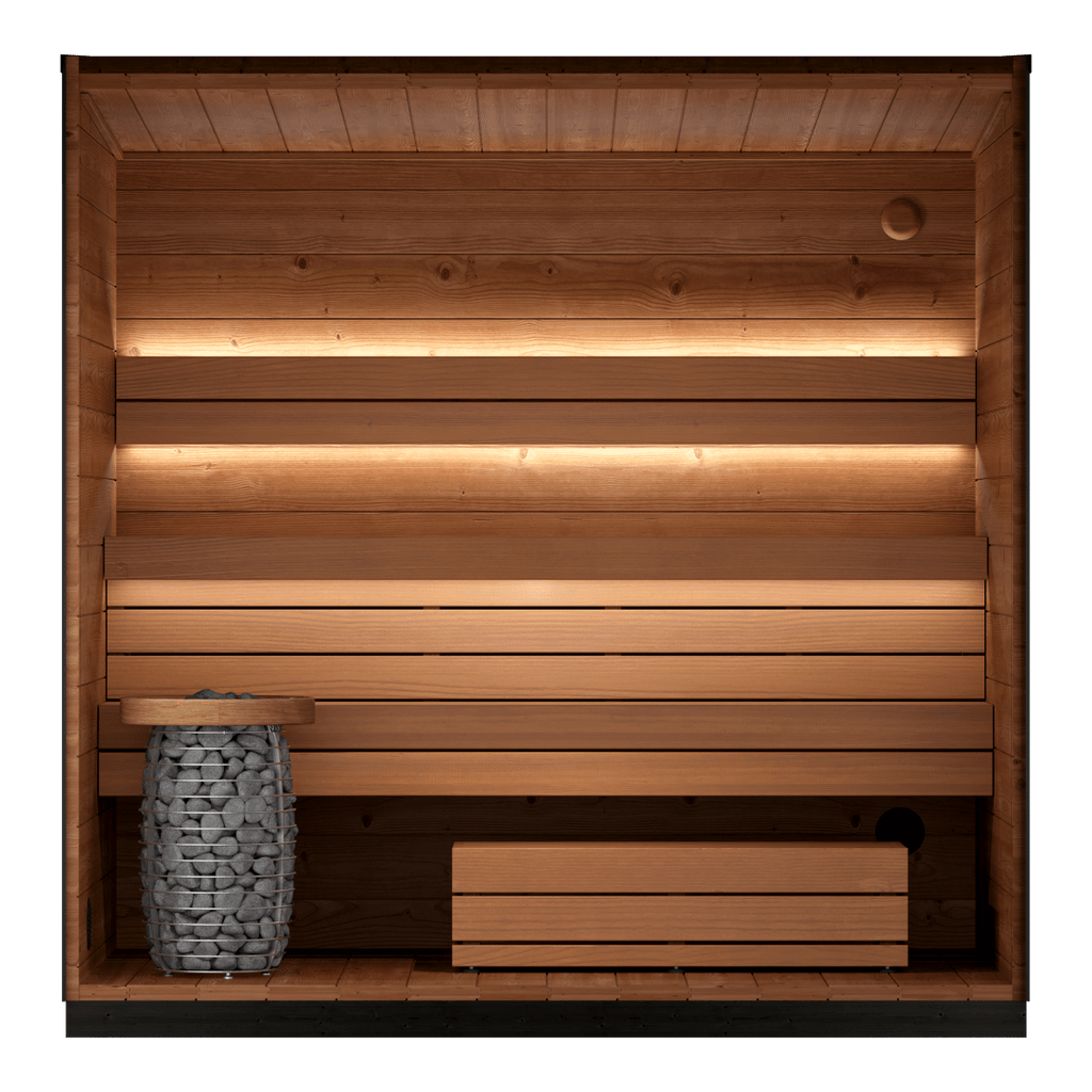 Leil® Saunas Viva 250 (4 - Person) Outdoor Sauna Kit — Tall, Premium ThermoWood® Design - West Coast Saunas - LS-VIVA-250