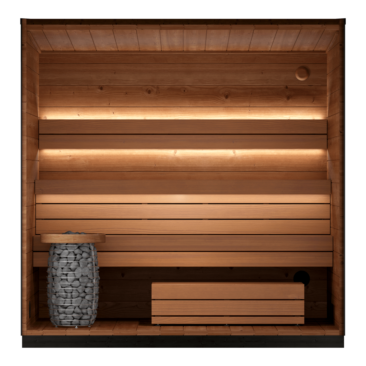 Leil® Saunas Viva 250 (4 - Person) Outdoor Sauna Kit — Tall, Premium ThermoWood® Design - West Coast Saunas - LS-VIVA-250