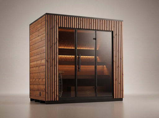 Leil® Saunas Viva 250 (4 - Person) Outdoor Sauna Kit — Tall, Premium ThermoWood® Design - West Coast Saunas - LS-VIVA-250