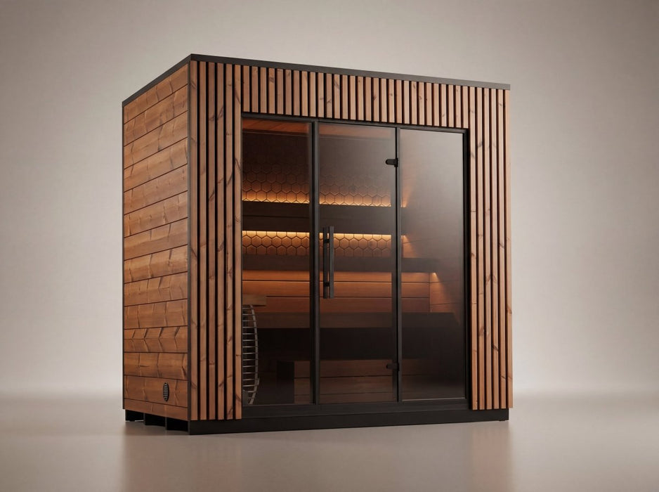 Leil® Saunas Viva 250 (4 - Person) Outdoor Sauna Kit — Tall, Premium ThermoWood® Design - West Coast Saunas - LS-VIVA-250