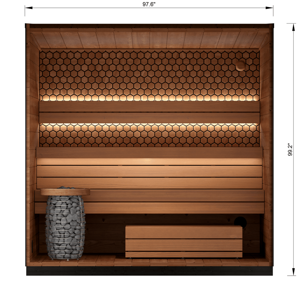 Leil® Saunas Viva 250 (4 - Person) Outdoor Sauna Kit — Tall, Premium ThermoWood® Design - West Coast Saunas - LS-VIVA-250