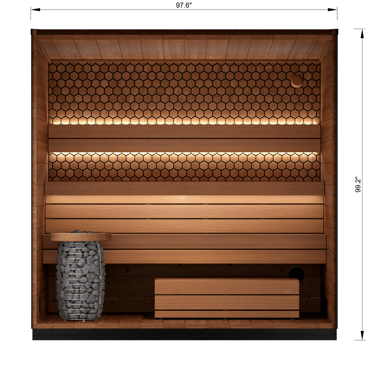 Leil® Saunas Viva 250 (4 - Person) Outdoor Sauna Kit — Tall, Premium ThermoWood® Design - West Coast Saunas - LS-VIVA-250