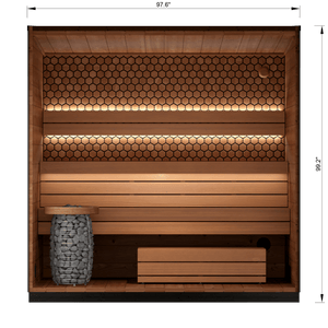 Leil® Saunas Viva 250 (4 - Person) Outdoor Sauna Kit — Tall, Premium ThermoWood® Design - West Coast Saunas - LS-VIVA-250