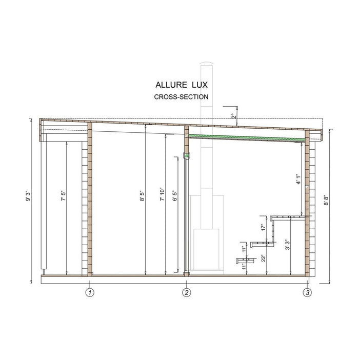 Luxury Modern Outdoor Sauna Kit - Allure Lux 3 - West Coast Saunas - BZ - ALLURE - LUX - 3