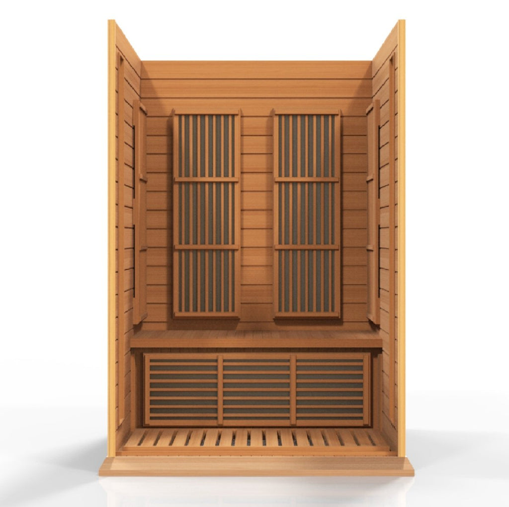 Maxxus 2-Person Low EMF FAR Infrared Dry Sauna in Canadian Red Cedar - West Coast Saunas - MX-K206-01 CED