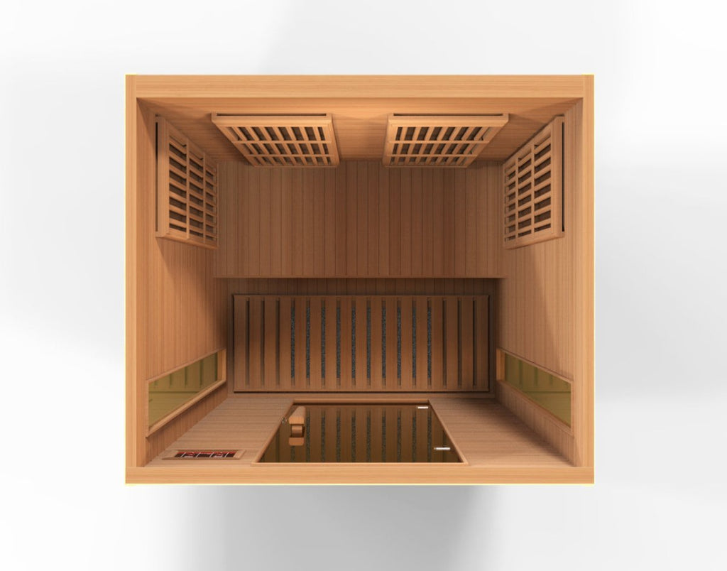 Maxxus 2-Person Low EMF FAR Infrared Dry Sauna in Canadian Red Cedar - West Coast Saunas - MX-K206-01 CED