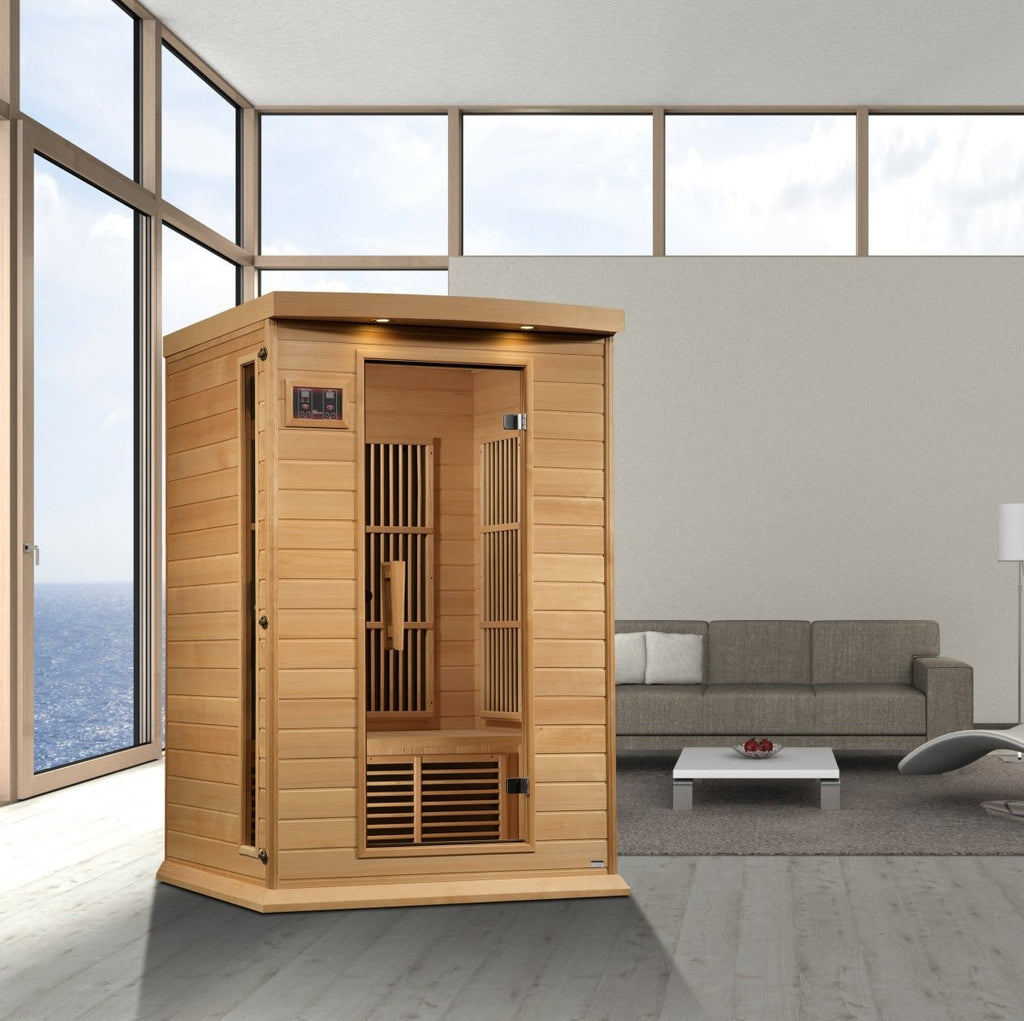 Maxxus 2-Person Near Zero EMF FAR Infrared Sauna in Canadian Hemlock - West Coast Saunas - MX-K206-01-ZF