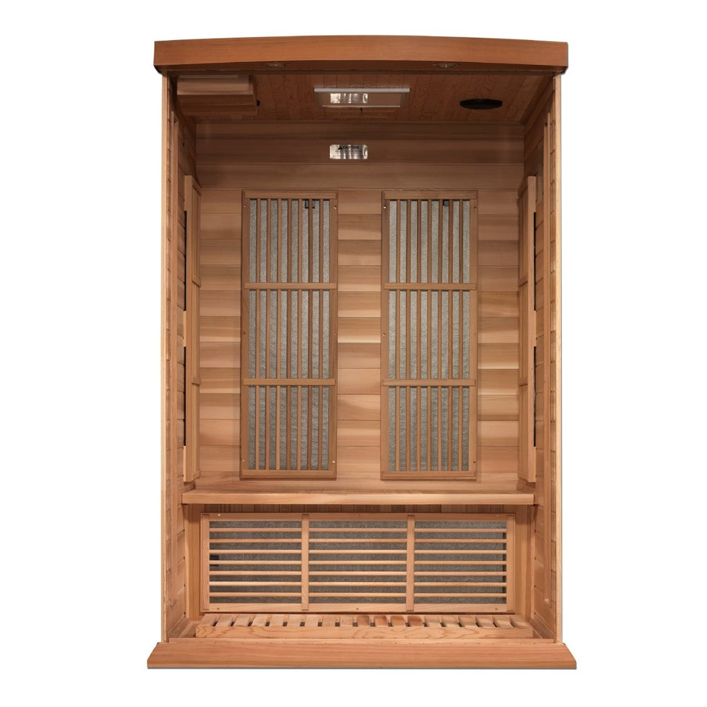 Maxxus 2-Person Near Zero EMF FAR Infrared Sauna in Canadian Red Cedar - West Coast Saunas - MX-K206-01-ZF CED