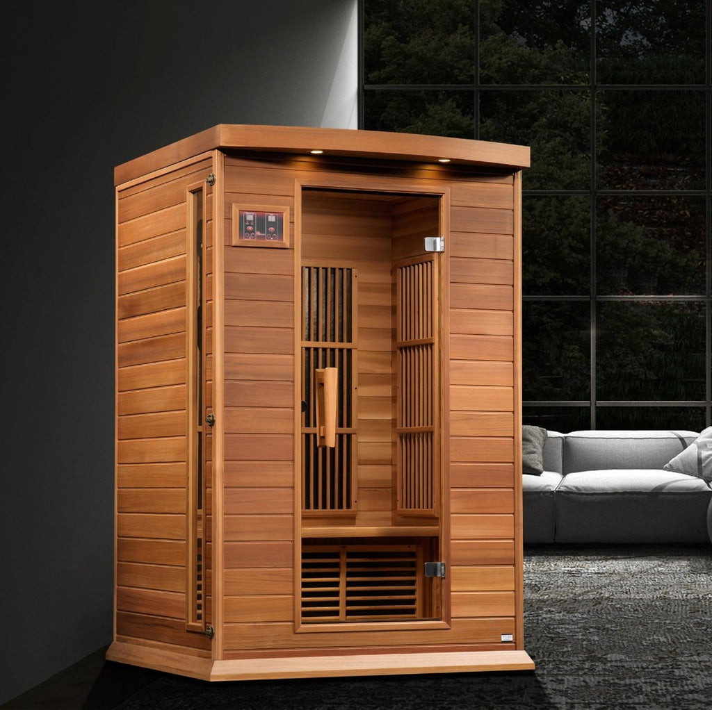 Maxxus 2-Person Near Zero EMF FAR Infrared Sauna in Canadian Red Cedar - West Coast Saunas - MX-K206-01-ZF CED