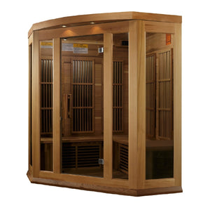 Maxxus 3-Person Corner Low EMF FAR Infrared Dry Sauna in Canadian Red Cedar - West Coast Saunas - MX-K356-01 CED