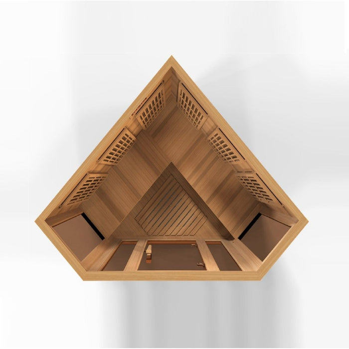 Maxxus 3-Person Corner Low EMF FAR Infrared Dry Sauna in Canadian Red Cedar - West Coast Saunas - MX-K356-01 CED
