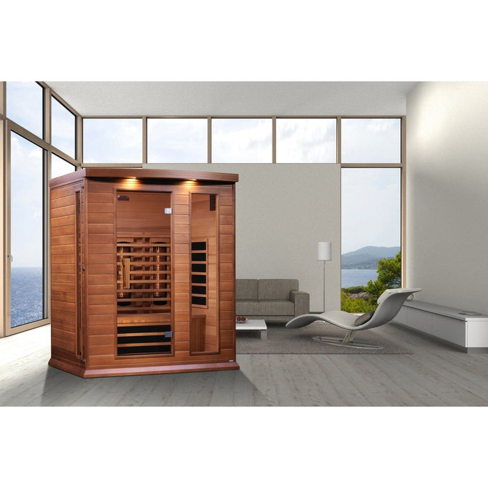 Maxxus 3-Person Full Spectrum Near Zero EMF FAR Cedar Infrared Sauna - West Coast Saunas - MX-M306-01-FS CED