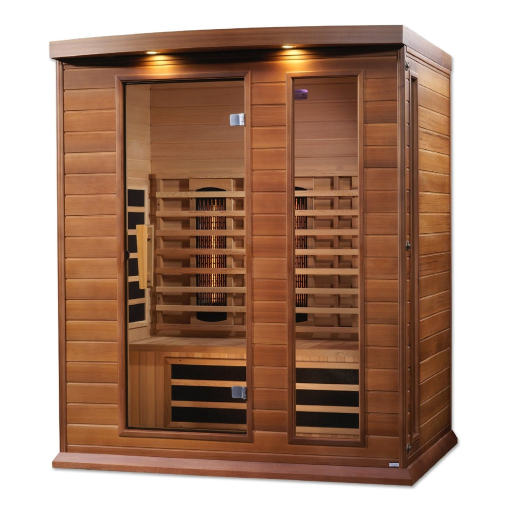 Maxxus 3-Person Full Spectrum Near Zero EMF FAR Cedar Infrared Sauna - West Coast Saunas - MX-M306-01-FS CED