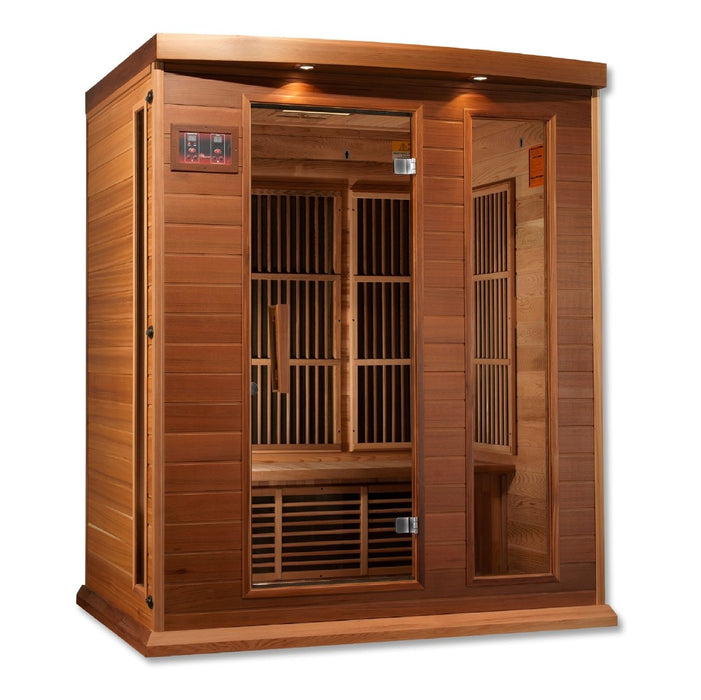 Maxxus 3-Person Low EMF FAR Infrared Dry Sauna in Canadian Red Cedar - West Coast Saunas - MX-K306-01 CED