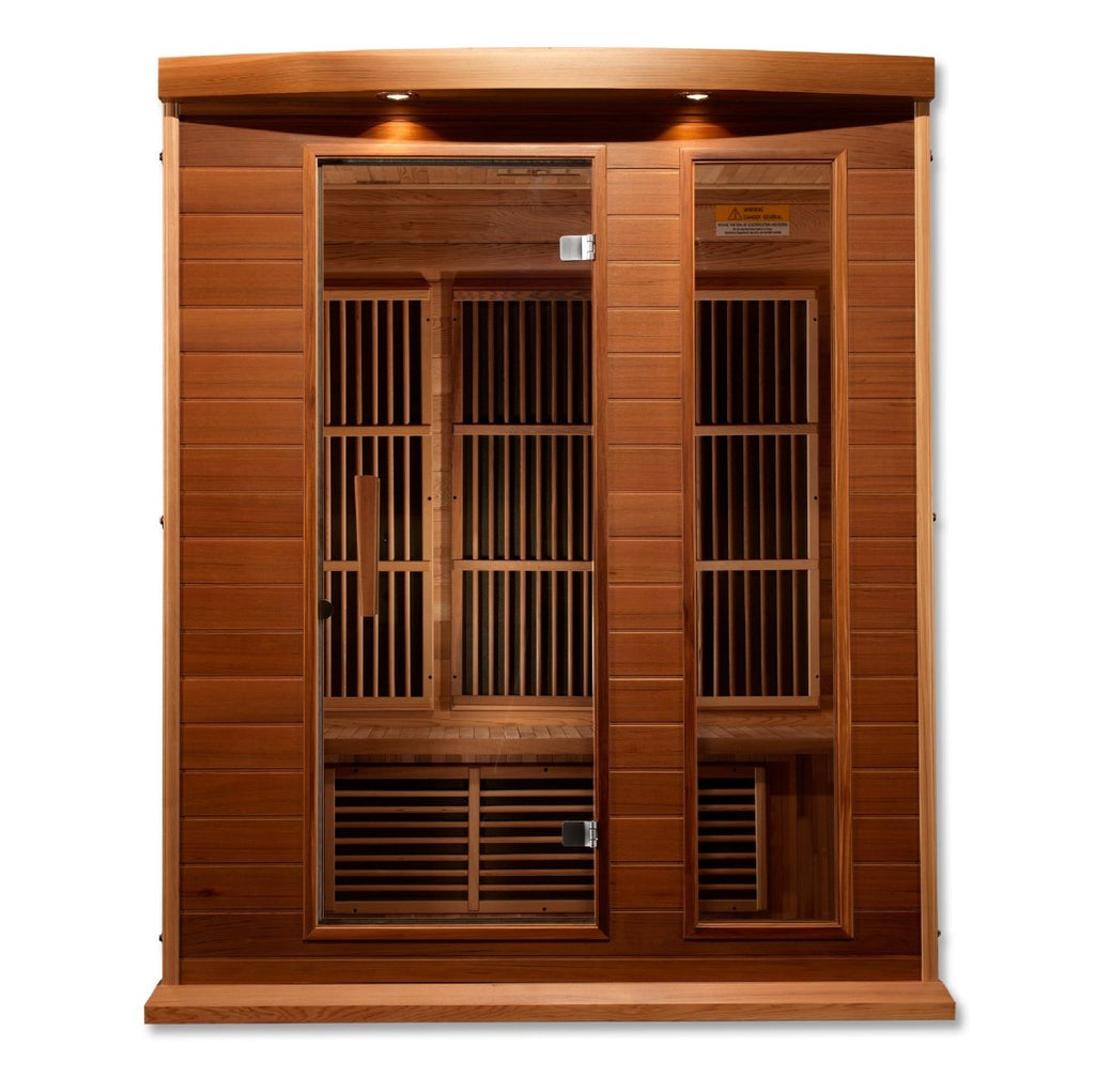 Maxxus 3-Person Low EMF FAR Infrared Dry Sauna in Canadian Red Cedar - West Coast Saunas - MX-K306-01 CED