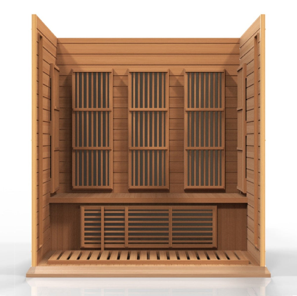 Maxxus 3-Person Low EMF FAR Infrared Dry Sauna in Canadian Red Cedar - West Coast Saunas - MX-K306-01 CED