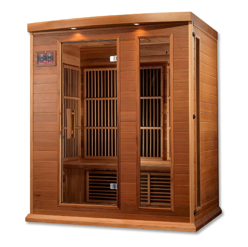 Maxxus 3-Person Low EMF FAR Infrared Dry Sauna in Canadian Red Cedar - West Coast Saunas - MX-K306-01 CED