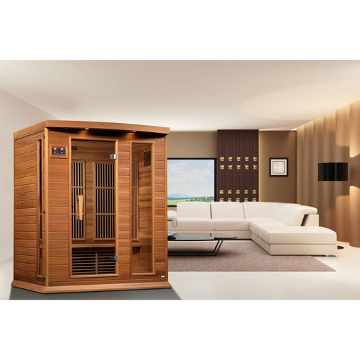 Maxxus 3-Person Low EMF FAR Infrared Dry Sauna in Canadian Red Cedar - West Coast Saunas - MX-K306-01 CED