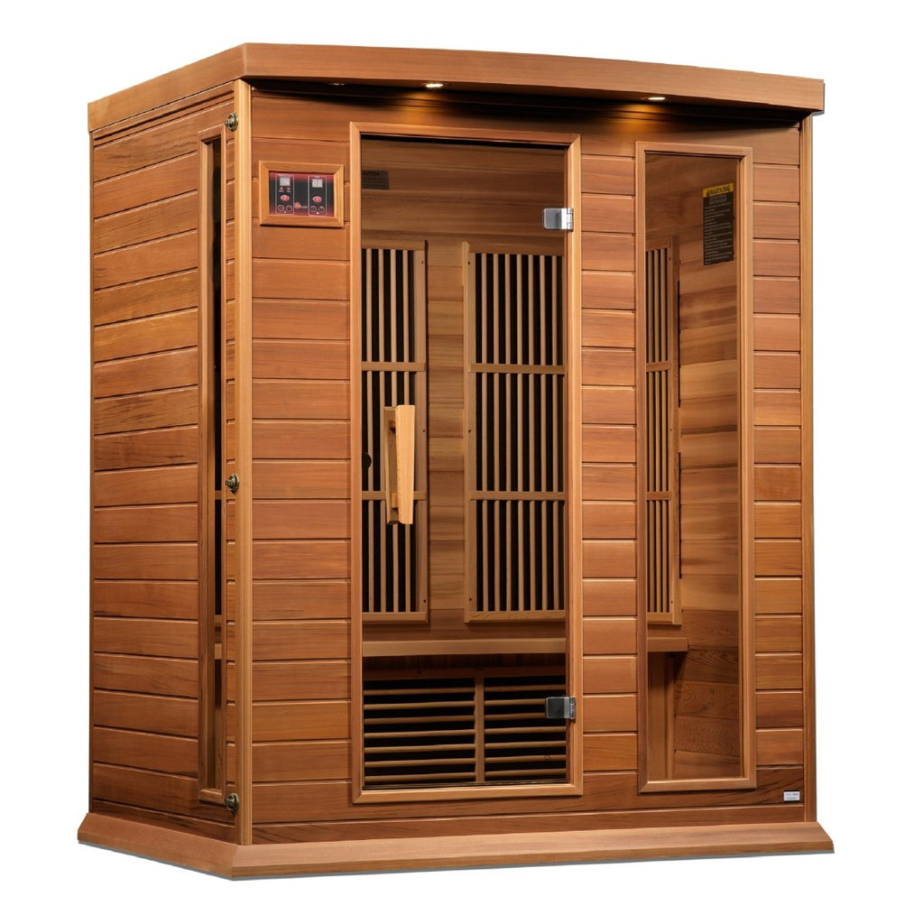 Maxxus 3-Person Near Zero EMF FAR Infrared Dry Sauna in Canadian Red Cedar - West Coast Saunas - MX-K306-01-ZF CED