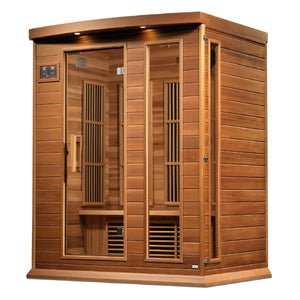 Maxxus 3-Person Near Zero EMF FAR Infrared Dry Sauna in Canadian Red Cedar - West Coast Saunas - MX-K306-01-ZF CED