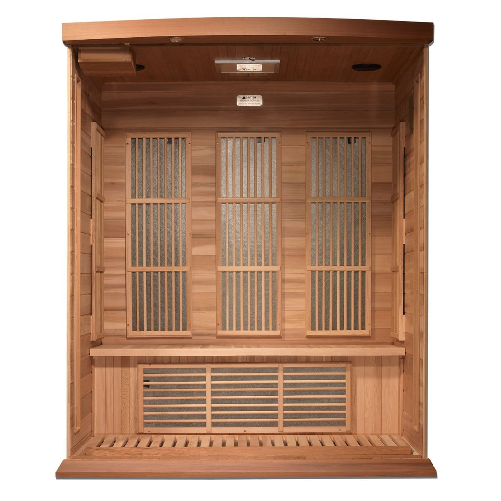 Maxxus 3-Person Near Zero EMF FAR Infrared Dry Sauna in Canadian Red Cedar - West Coast Saunas - MX-K306-01-ZF CED