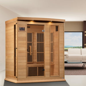 Maxxus 3-Person Near Zero EMF FAR Infrared Sauna in Canadian Hemlock - West Coast Saunas - MX-K306-01-ZF