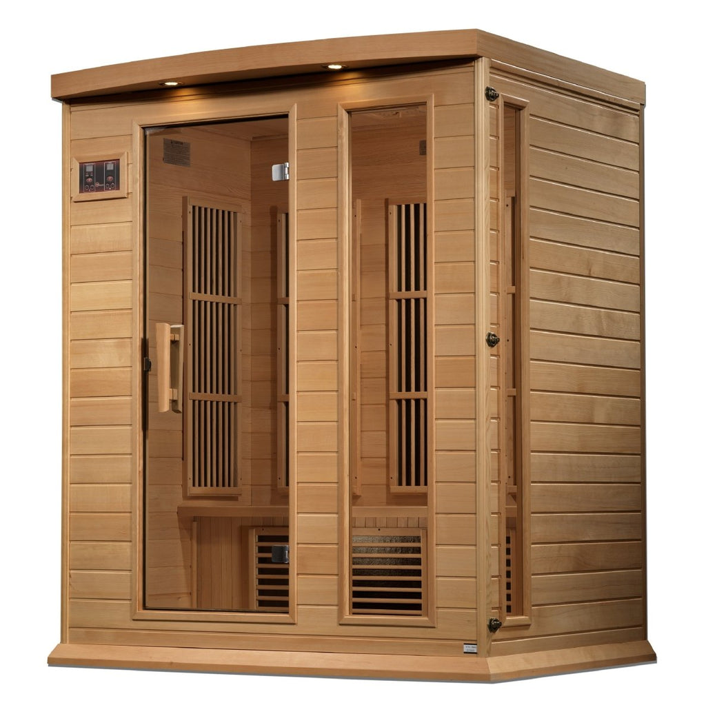 Maxxus 3-Person Near Zero EMF FAR Infrared Sauna in Canadian Hemlock - West Coast Saunas - MX-K306-01-ZF