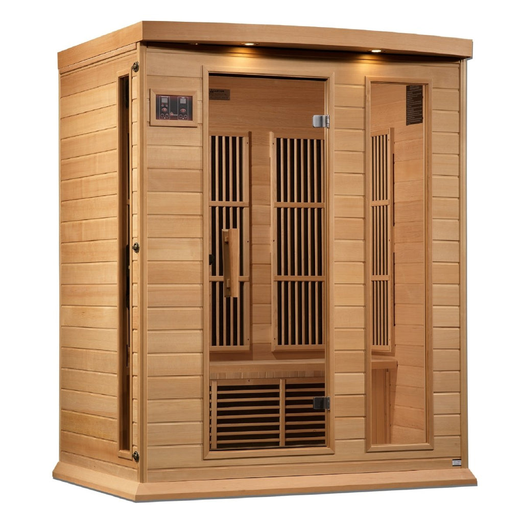 Maxxus 3-Person Near Zero EMF FAR Infrared Sauna in Canadian Hemlock - West Coast Saunas - MX-K306-01-ZF